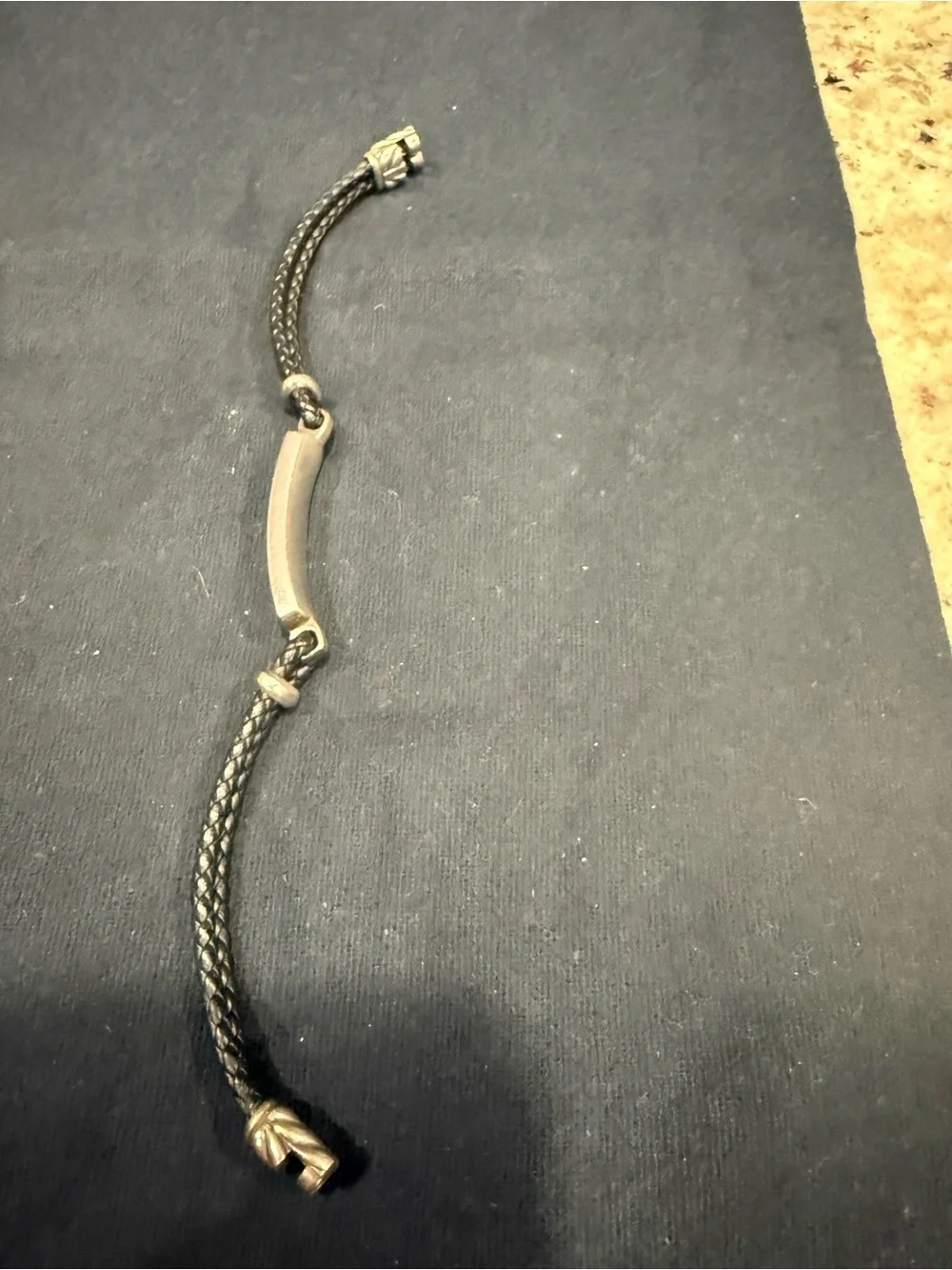 David Yurman Men's Exotic Stone Leather Bracelet Onyx